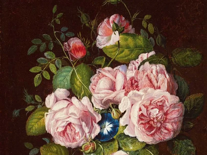 1806-Anton Hartinger - Natura morta con fiori, 1863